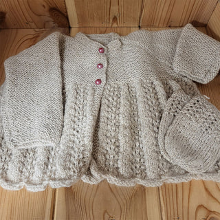 Lace Baby Cardigan/Mittens (#AG4a)