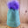 Soft Green with Mauve PomPom